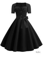 Robe évasée style années 60 en tissu léger