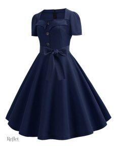 Robe classique années 60, silhouette flatteuse et féminine