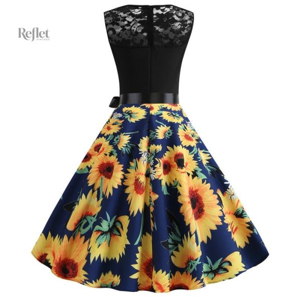 robe-evasee-fleurette-annee-80-1 Robe évasée fleurette années 80