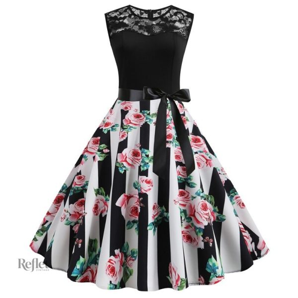 Robe fleurette vintage évasée