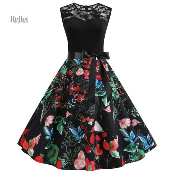 Look élégant avec robe évasée annéee 80