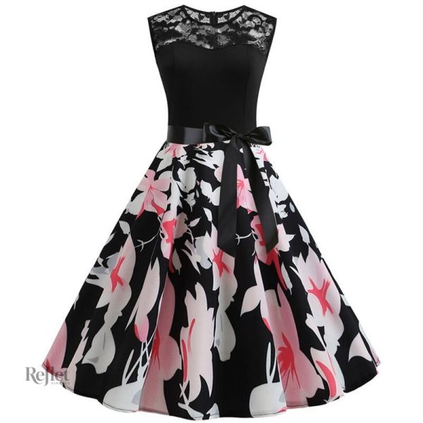 Robe d'inspiration année 80 à motifs fleuris
