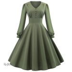 Robe chic féminine des années 40, élégante et vintage