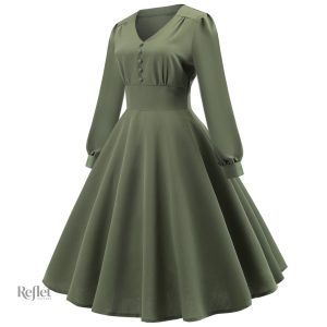 Robe vintage des années 40, style féminin raffiné