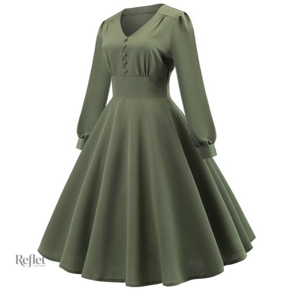 Robe vintage des années 40, style féminin raffiné