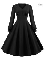 Chic robe de style rétro années 40 pour femmes