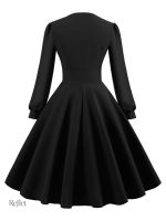 Robe féminine inspirée des années 40, look sophistiqué