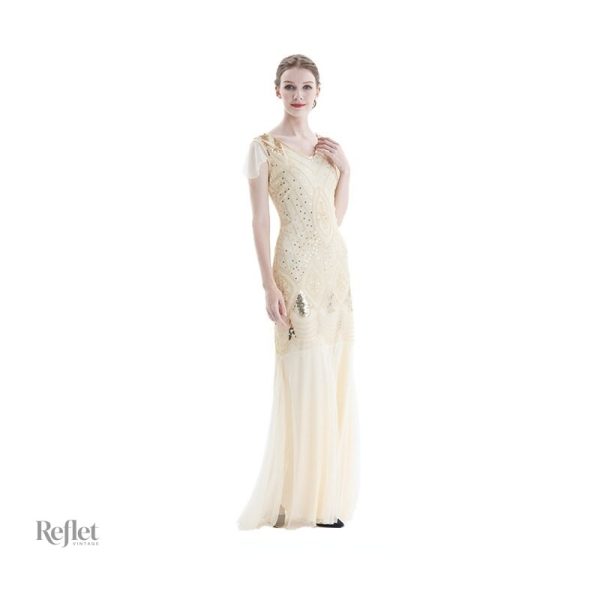 Robe à motifs art déco, élégance des années 20