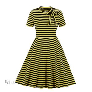 Robe vintage femme style année 40 à motifs champêtres