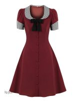 Robe femme rétro, taille cintrée et jupes évasées