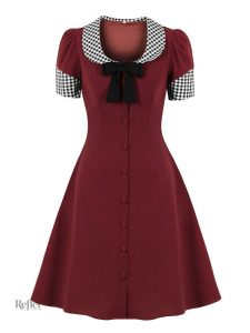 Robe femme rétro, taille cintrée et jupes évasées