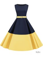 Robe élégante femme, style 60s évasé