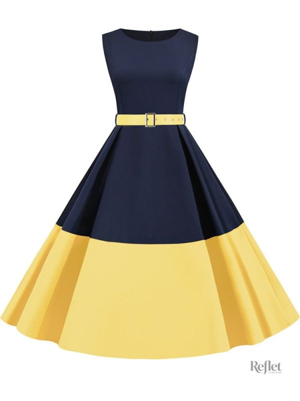 Robe élégante femme, style 60s évasé