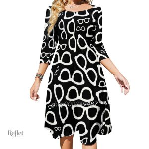 Robe mini aux motifs rétro inspirée des années 70