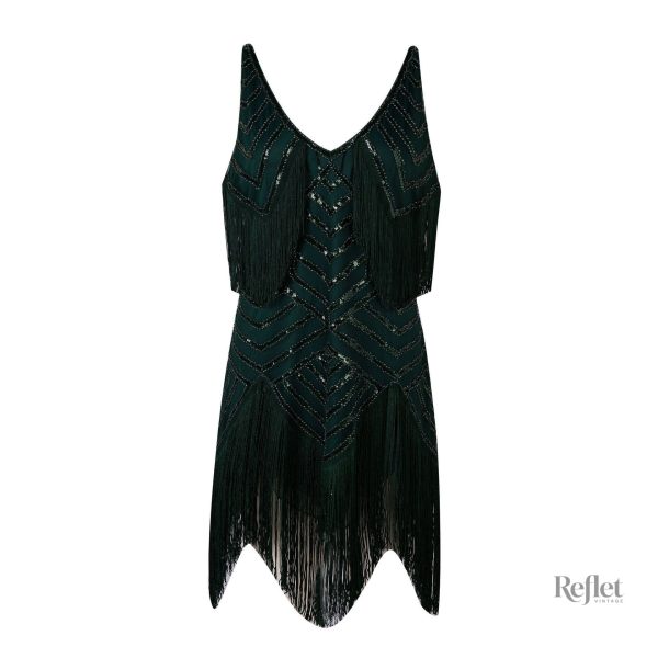 Modèle de robe femme années 20, esprit Charleston authentique