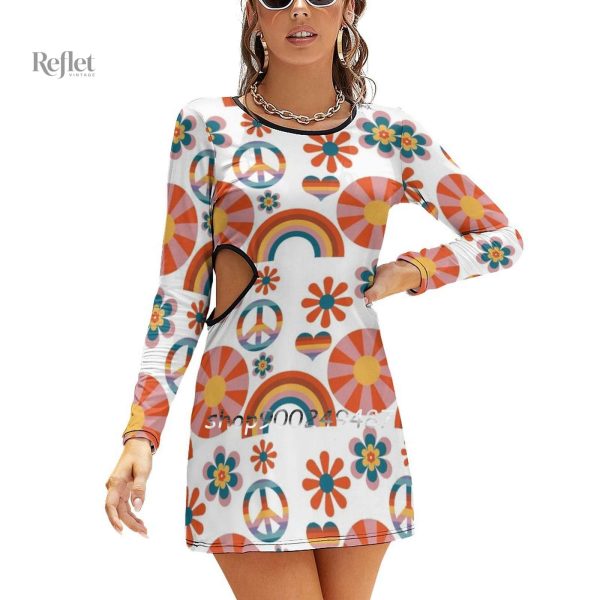 Vêtement fille années 70 motif floral