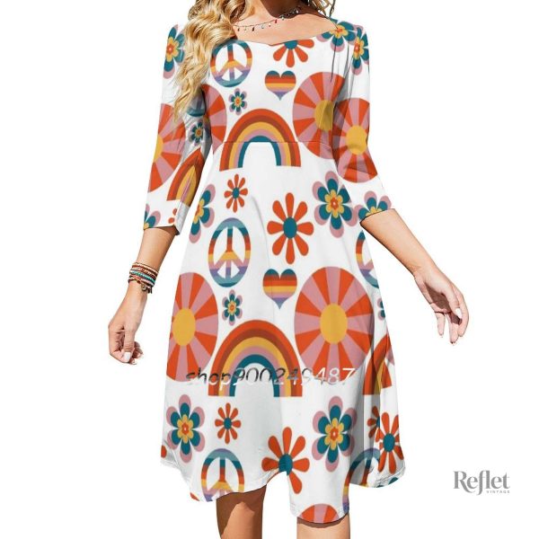 Robe courte fille style seventies