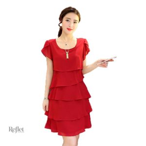 Robe fille rouge au style année 30