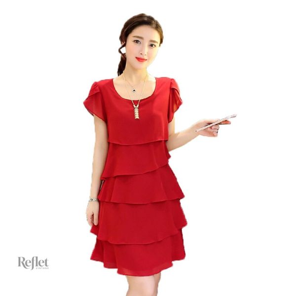 robe-fille-rouge-style-annee-30-1 Robe fille rouge au style année 30