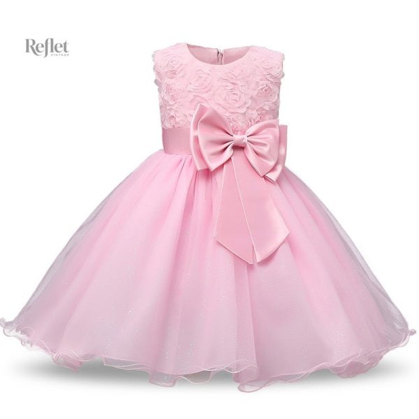 Robe rose pour enfant style princesse
