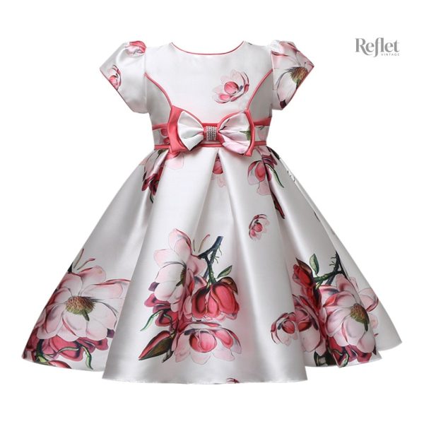 Robe princesse à motif fleuri pour cérémonie enfantine