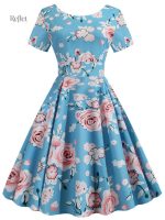 Robe classique fleurie inspirée des années 60