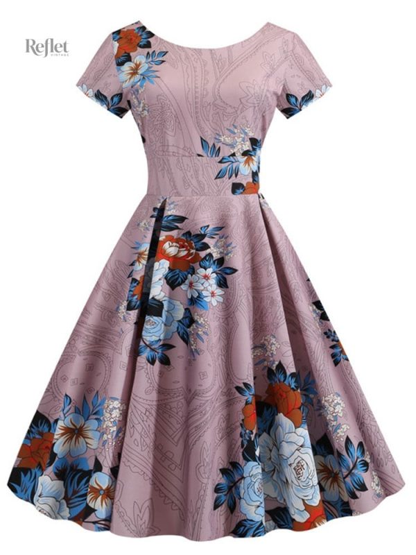 Robe femme années 60 avec design floral