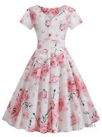 Robe d'été colorée années 60 à motifs floraux