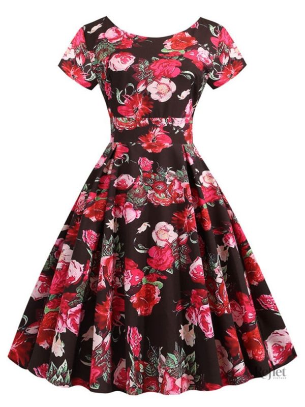 Robe d'inspiration vintage avec imprimé fleuri des années 60