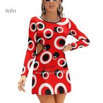 Robe d'inspiration vintage années 70 à manches courtes