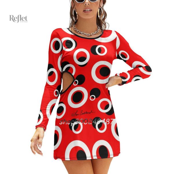 Robe d'inspiration vintage années 70 à manches courtes