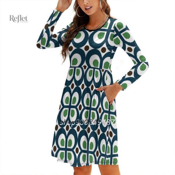 Robe rétro style années 70 en tissu léger