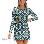 Robe années 70 à imprimé géométrique coloré