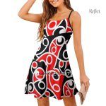 Robe vintage française à motifs géométriques