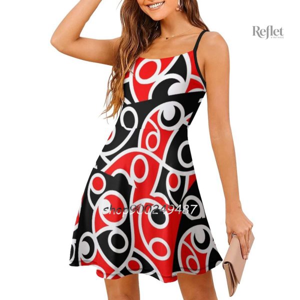 Robe vintage française à motifs géométriques