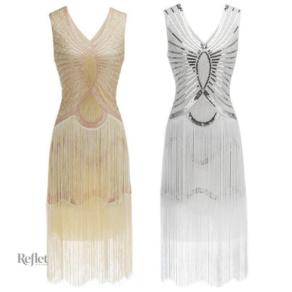 Détails raffinés sur cette robe haute couture des années 30