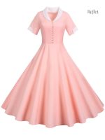 Robe vintage jaune inspirée des années 40