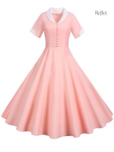 Robe vintage jaune inspirée des années 40