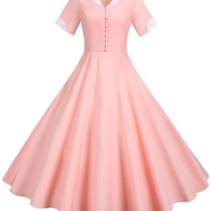 Robe vintage jaune inspirée des années 40