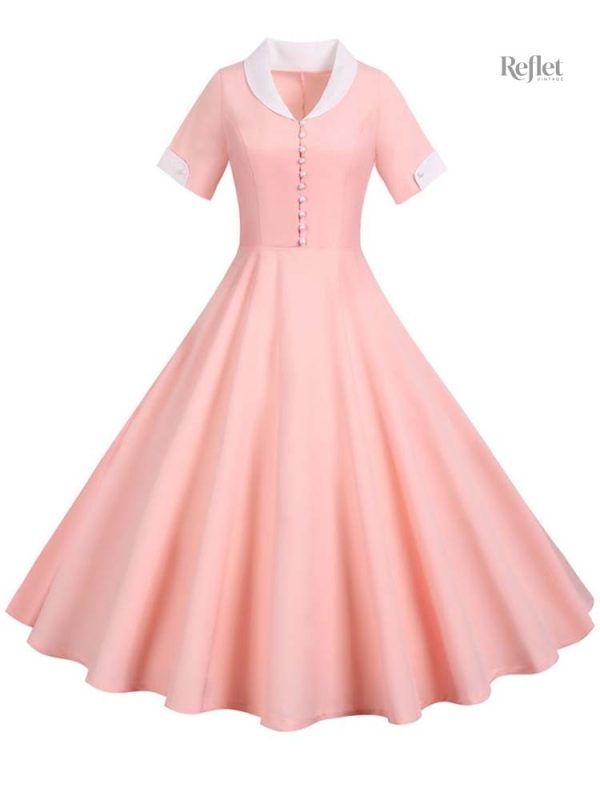 Robe vintage jaune inspirée des années 40