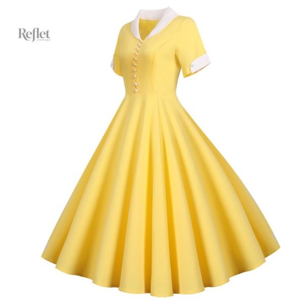 Robe d'époque jaune à petit prix