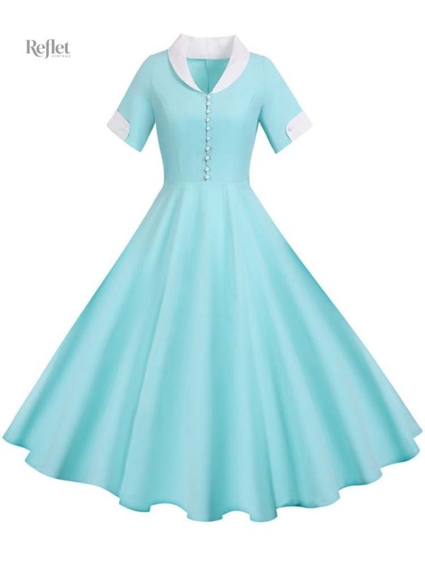Robe rétro jaune style années 40