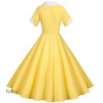 Robe jaune à la mode des années 40