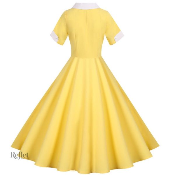 Robe jaune à la mode des années 40