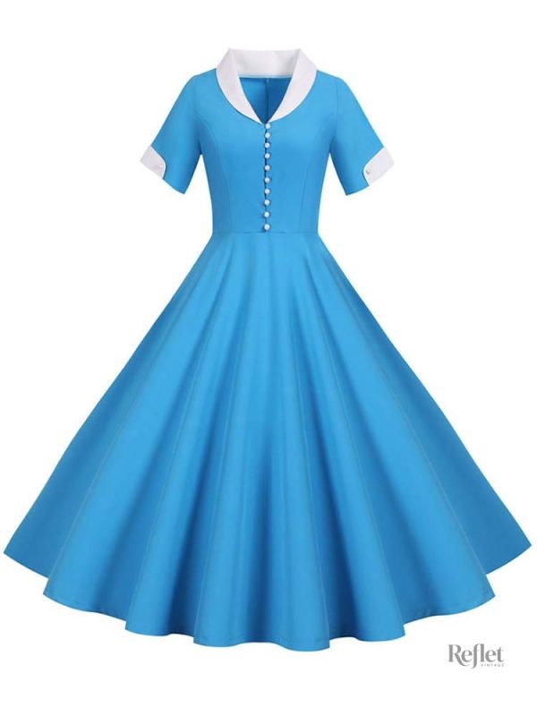 Robe des années 40 en couleur jaune