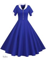Robe jaune à motif années 40