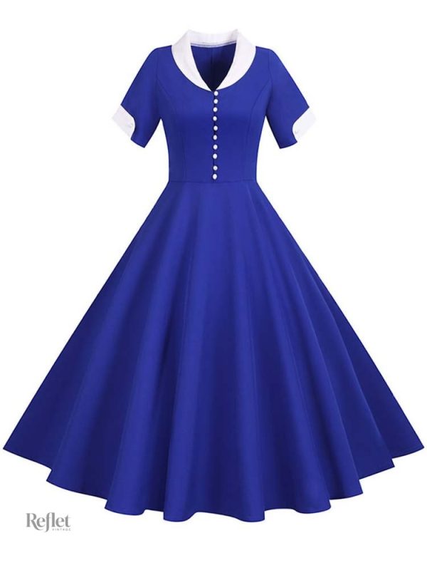 Robe jaune à motif années 40