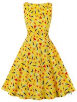 Robe jaune vintage style années 50