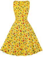 Robe rétro jaune, élégance et charme des années 50