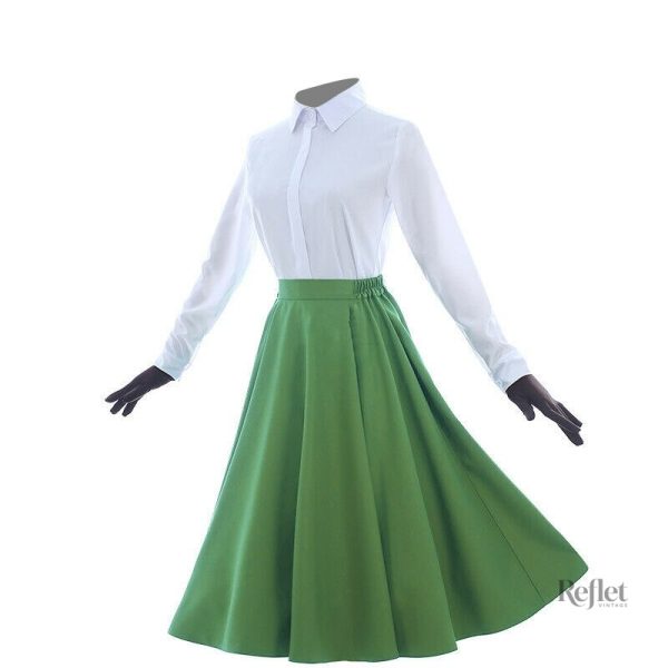 Robe jupe évasée années 50, silhouette féminine